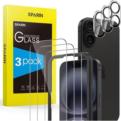 SPARIN iPhone 16 Panzer Schutzglas 9H HD-Klar 6.1 Zoll