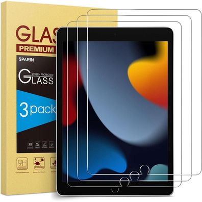 SPARIN 3 Stück Panzer Schutz Glas iPad 9. 8. 7. Generation 10,2 zoll 2021 2020