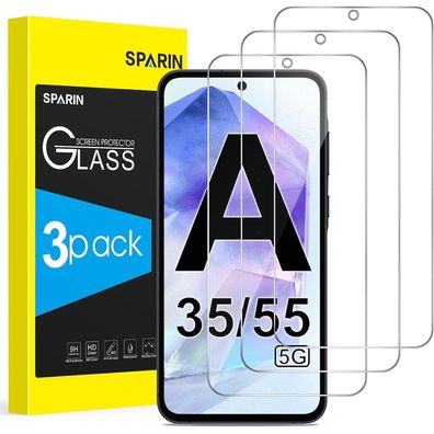 Panzer Schutz Glas Samsung Galaxy A35/A55 5G 3er Set 9H Folie HD