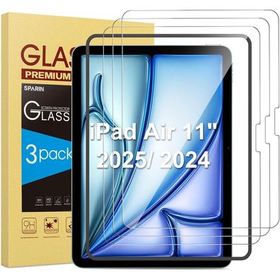Panzer Schutz Glas iPad Air 11 Zoll 2024 (M2) 3 Stück 9H Härte Folie
