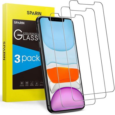 SPARIN Panzer Schutz Glas für iPhone 11 XR 12 Pro Schutzfolie 3er Pack