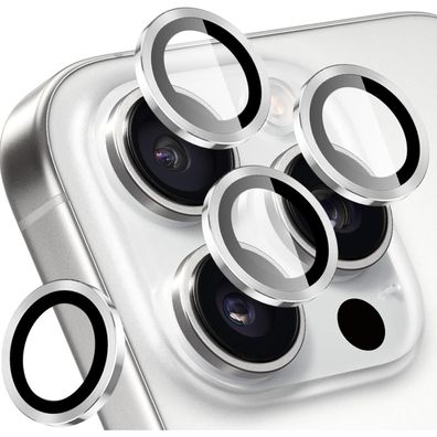 Kameraschutz 4 Stück für iPhone 16 Pro/Max 9H Härte Objektivschutz Titan