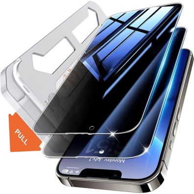 iPhone 13 Pro Max/14 Plus 6,7'' Panzerglas Sichtschutz 25° Anti-Spionage 9H 2