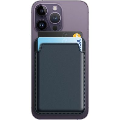 Magnetische Wallet für iPhone 16/15/14/13/12, PU Kartenhalter Blau