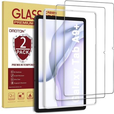 OMOTON Panzer Schutz Glas Samsung Galaxy Tab A9 Plus 11 Zoll 2 Stück