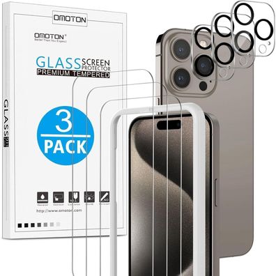 Panzer Schutz Glas + Kamera Schutzfolie für iPhone 15 Pro