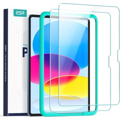 ESR iPad 10 Generation 2022 Schutzfolie Hartglas 2 Stück blasenfrei