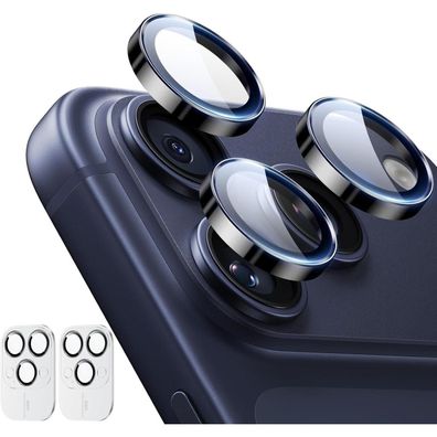 Kamera Schutzfolie für iPhone 16 Pro Max/15 Pro Max, 2er Pack Schwarz