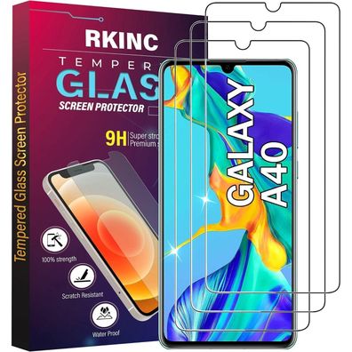 Panzerglas Schutz Glas Samsung Galaxy A40 Displayschutzfolie 3 Stück 0,33 mm
