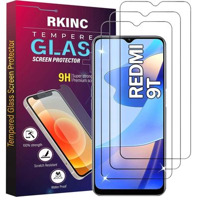 3x Panzerglas Displayschutz für Xiaomi Redmi 9T M3 HD 0,33mm blasenfrei