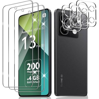 Schutzfolie Panzerglas Xiaomi Redmi Note 13 Pro 5G 3-Stück Display Kamera