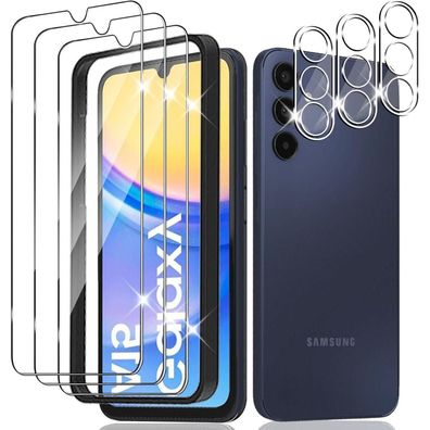 Wayneer Panzerglas Schutzfolie Samsung Galaxy A15 - 6 tlg. Set
