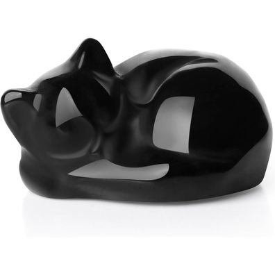Obsidian Katze Figur Statue Schlafende Katze Dekor Stein Skulptur für Katzen