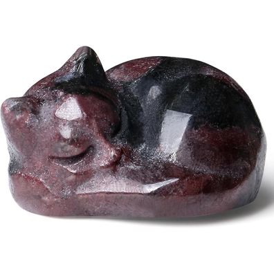 Granat Katze Kristalle Statue Edelstein Skulptur Dekor für Katzenliebhaber