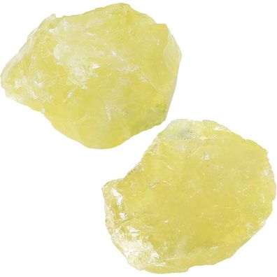 2 Stück Citrin Kristall Rohstein Natursteine 190-205g Meditation Reiki