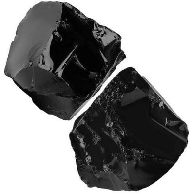 Obsidian Kristall Rohsteine 2 Stück 100% Natursteine Premium für Meditation