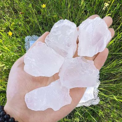 Bergkristall Rohsteine Premium Wassersteine 4 Stück Natursteine 4.5-5 cm