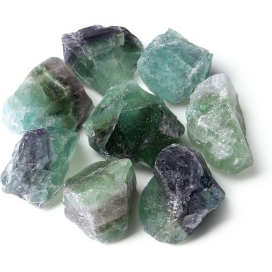 Großes Fluorit Rohsteine Premium Wassersteine 4 Stück Natursteine Heilsteine Set