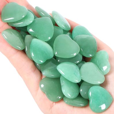 Grüne Aventurin Herz Steine Set 20 Stück Meditation Chakra Reiki Kristalle