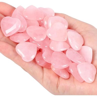 Natürliche Rosenquarz Herzsteine Heilung Kristalle Set 20 Stück