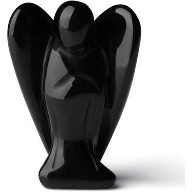 Engel Figur Obsidian Schutzengel 50mm Natürliche Kristalle Statue Reiki Angel