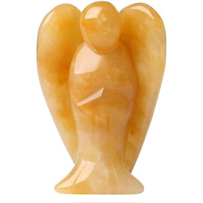 50mm Gelbe Jade Schutzengel Figur Kristall Heilung Engel Statue Topas