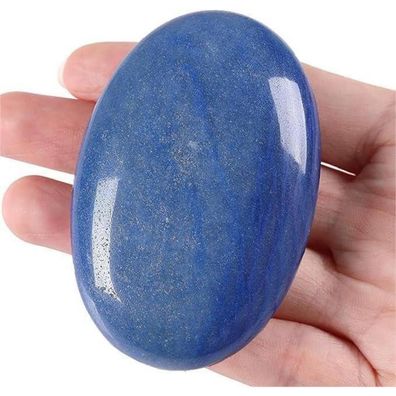 Großer Blauer Aventurin Ovale Kristall Naturstein Handschmeichler - 1PC