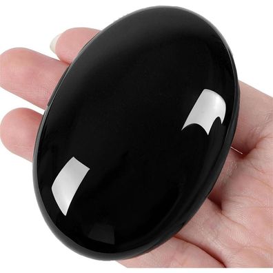 Qinjiejie Großer Obsidian Ovaler Kristall 2.4 Zoll Natürliche Edelsteine
