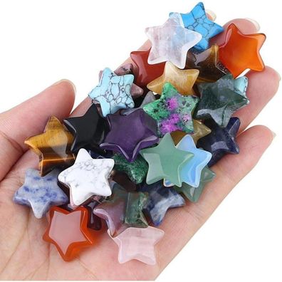 20 Stück Sternkristall Set Chakra Edelsteine Kristalle Heilsteine Glückssteine