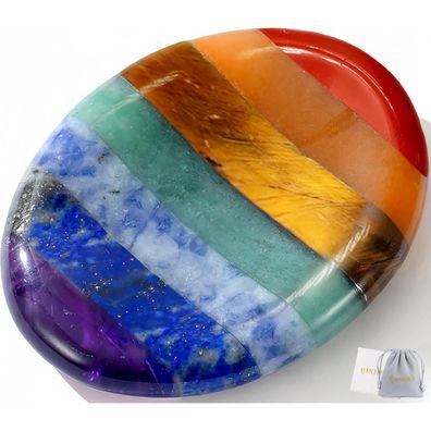 7 Chakren Heilsteine Kristalle Handschmeichler Sorgenstein Oval Kristall Steine