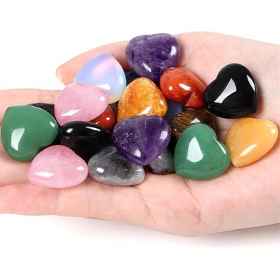 10PCS Herz Kristalle Edelsteine Bunte Heilung Reiki Set Mehrfarbig