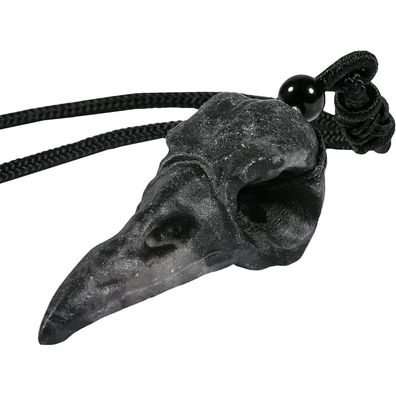 Kristall Achat Rabenschädel Kette Hexe Anhänger Heilstein Wicca Halloween