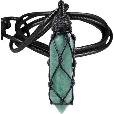 Kyeygwo Grüner Aventurin 6-Facetten Anhänger Halskette Healing Chakra Stein
