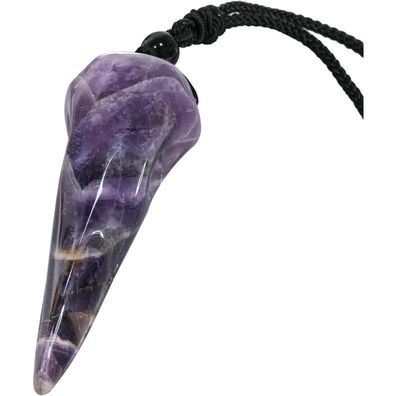 Kyeygwo Krähe Skelett Halskette Reiki Kristall Anhänger Amulett Nylonseil Lila