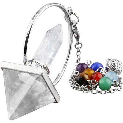 Bergkristall Pyramiden Pendel 7 Chakren Hexagonal Stein Pendel