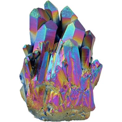 Natürlicher Bergkristall Titan Beschichtet Quarz Cluster Figur Dekoration