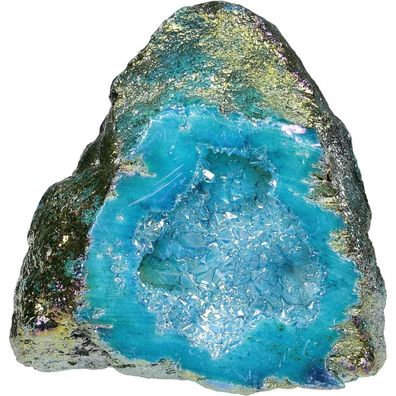 Natürlicher Titanium Coated Kristall Geode, Quarz Cluster 100-200g