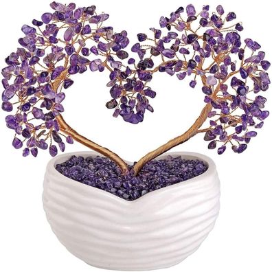 Natürlicher Amethyst Kristallbaum Feng Shui Heilender Geldbaum