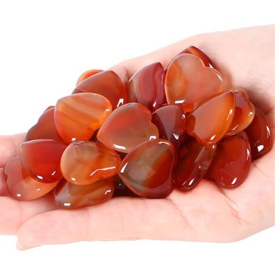 20x Karneol Herz Stein Natürliche Heilkristalle Edelsteine Meditation Chakra