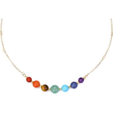 Edelstein 7 Chakra Heilsteine Kette Kristall Halskette Reiki Talisman