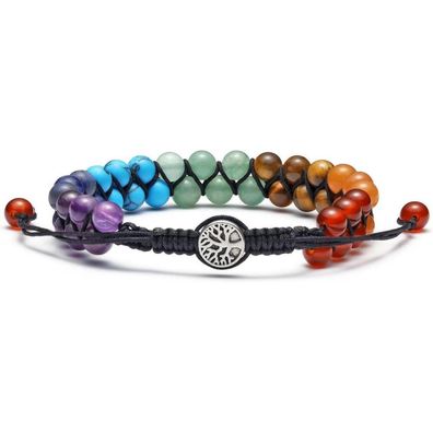 Gehecrst 7 Chakra Armband lebensbaum Edelstein Yoga Armreif