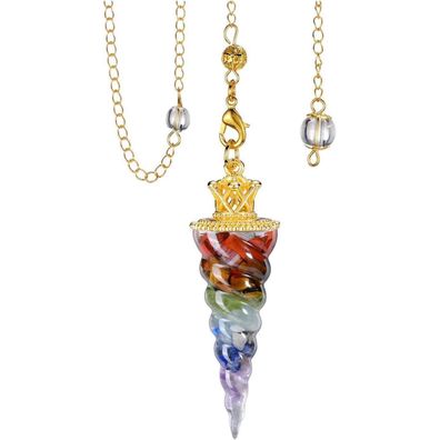 Gehecrst Edelsteinkette 7 Chakra Pendel Heilanhänger Kette Meditation Yoga
