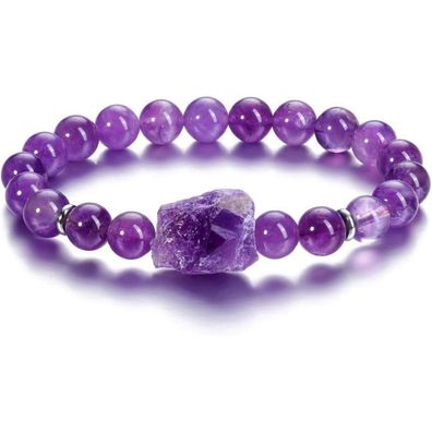Amethyst Perlen Armband Kristall Heilstein 8mm Naturstein Glücksarmband