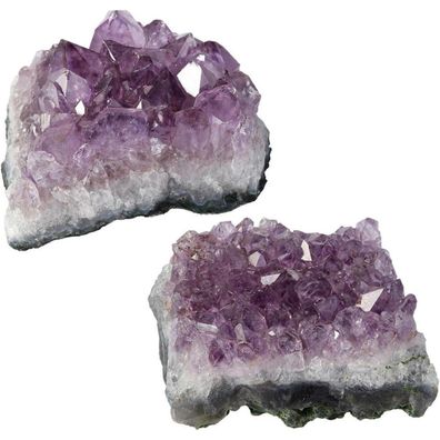 Amethyst Drusensegment Rohstück Kristall Druse Dekorative Steine 2 Stück