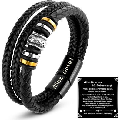 Herren Lederarmband Geschenk 18. Geburtstag Junge inkl. Box