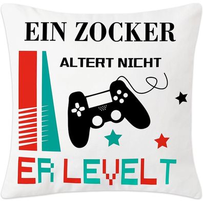 Merclix Gaming Deko Kissenbezug 45x45 Geschenk Mann Jugendzimmer Zocker Games
