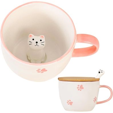 Süße Keramik Katze Kaffeetasse Teetasse 3D Tasse Geschenke Frauen