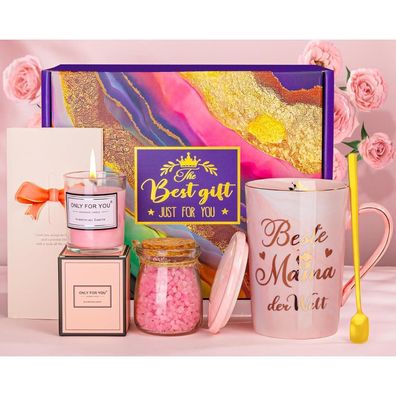 ALBISS Geburtstagsgeschenk Set - 400ml Rosa Mama