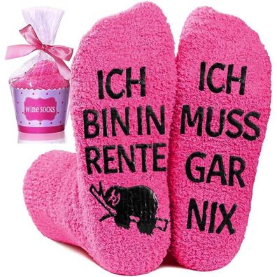 Lustige Ruhestand Geschenke Frauen Stoppersocken Rentner Socken Rente Ich Muss