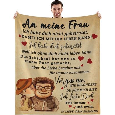 Flauschige Fleecedecke 150x200cm für Frauen - Hochzeitstag & Geburtstagsgeschenk